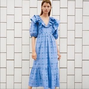 NWT Zara Eyelet MIDI dress xxl